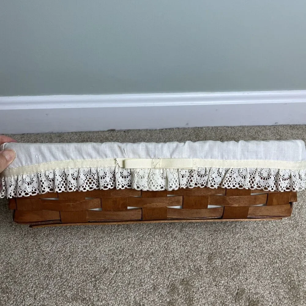 HTF Longaberger 1989 Bread Basket, Liner, Plastic Insert, Bread Brick w/Receipts